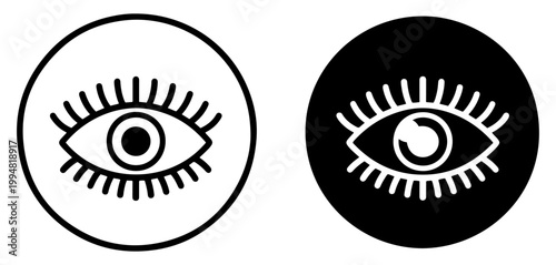 Fotografie eye icon set black white minimalist vector