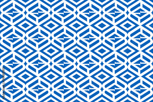 combination letter s, diagoal square, and diagonal rectagle for seamless abstract pattern template design in blue. Wallpaper geo electric blue in white background. horizontal display. 