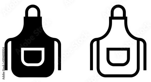 apron icon set for kitchen and workwear