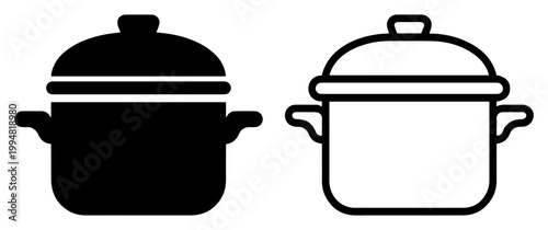 crock pot icon for kitchen cooking