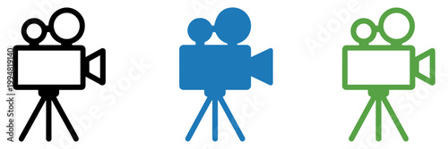 video camera icon set vector