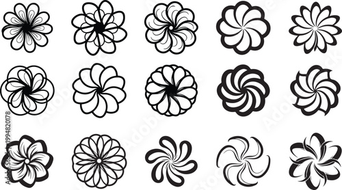 Swirly Flower vector illustration.