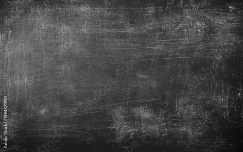 Aged Blackboard Surface with Chalk Remnants and Copy Space. 