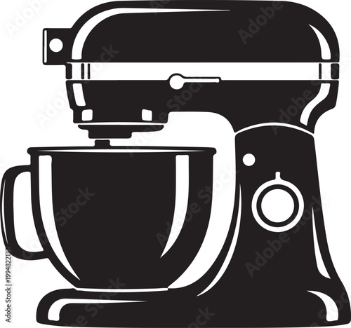 Black mixer, kitchen appliance, cooking tool, baking equipment