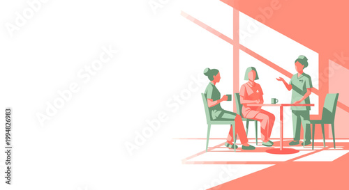 Nurses Talking Break Time Hospital Staff Communication