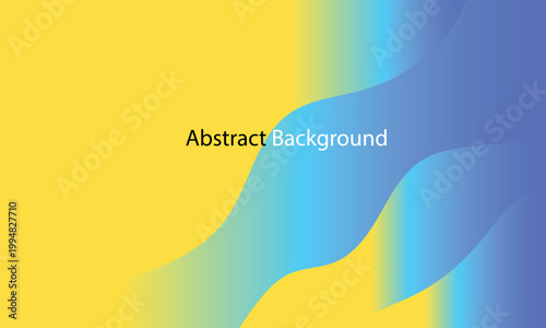Vibrant abstract background with yellow, blue, and green gradient waves and text