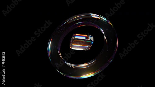Glass circle composition. Computer generated 3d render