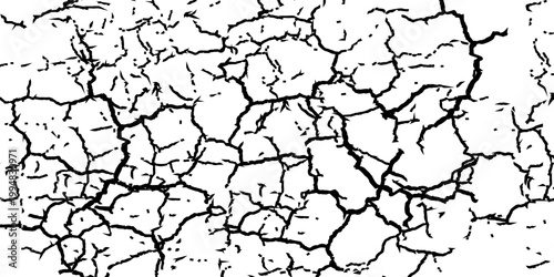 Grey plaster facade house wall with dark cracks. White black grey wall, floor with cracks, texture background.