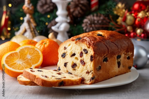 Cakes Sit on a Table With Oranges and Berries During a Holiday Gathering in W...