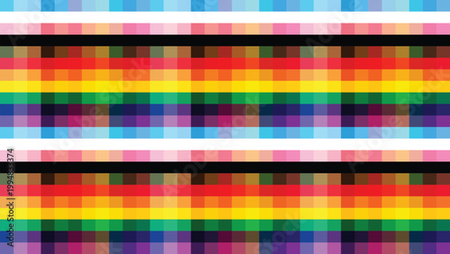 Pride Background with LGBTQ Inclusive Pride Flag Colours. Rainbow Stripes Wallpaper for LGBT Pride Month. Vector Illustration.