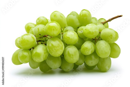 Fresh Green Grapes on a White Background Ready for Eating or Cooking in Vario...