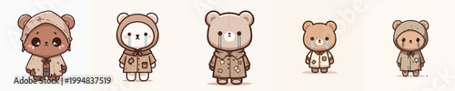 sad expression bear beggar vector