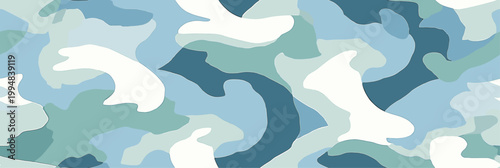 Abstract wave pattern combining shades of blue, green, and white for fashion or decor. Abstract wave pattern background creating liquid texture