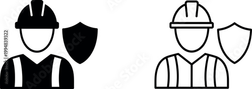 Construction workers with safety helmets and shields for protection