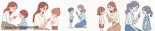 vector of woman advising her younger sibling