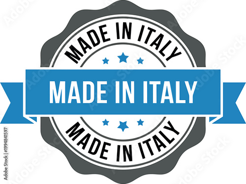 Made in Italy seal label badge emblem sign icon  Italian product certification symbol