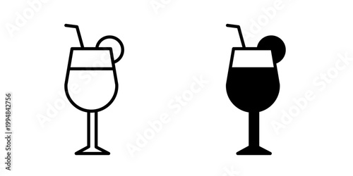 Lemon glass icon in solid fill style, displayed in black on white background. Ideal for beverages, refreshment, juice menus, and drink-related interfaces.