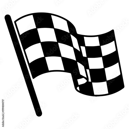 Checkered Racing Flag Vector Finish Line Motorsport Speed Symbol Illustration