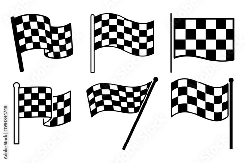 Racing Flag Checkered Motorsport Symbol Speed Competition Vector Illustration