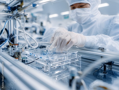 Precision Assembly of Electronic Components in Modern Factory Lab