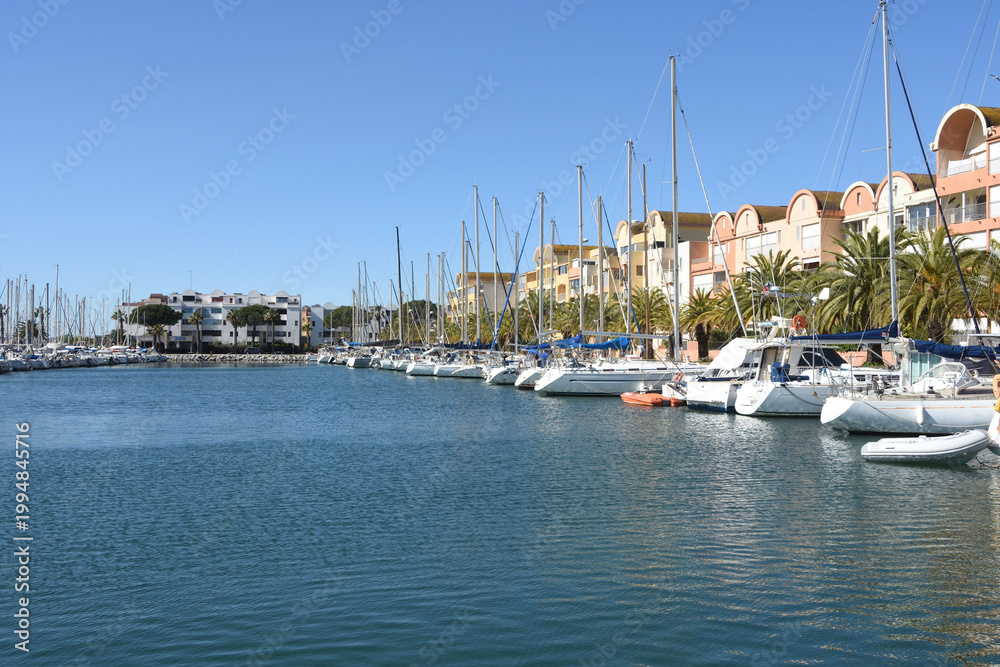 Obraz premium Port of Gruissan, Languedoc-Roussillon, France