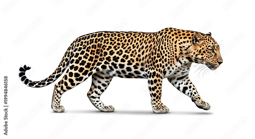 Fototapeta premium Leopard Walking Across Focus