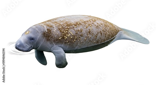 A captivating manatee gliding through the water