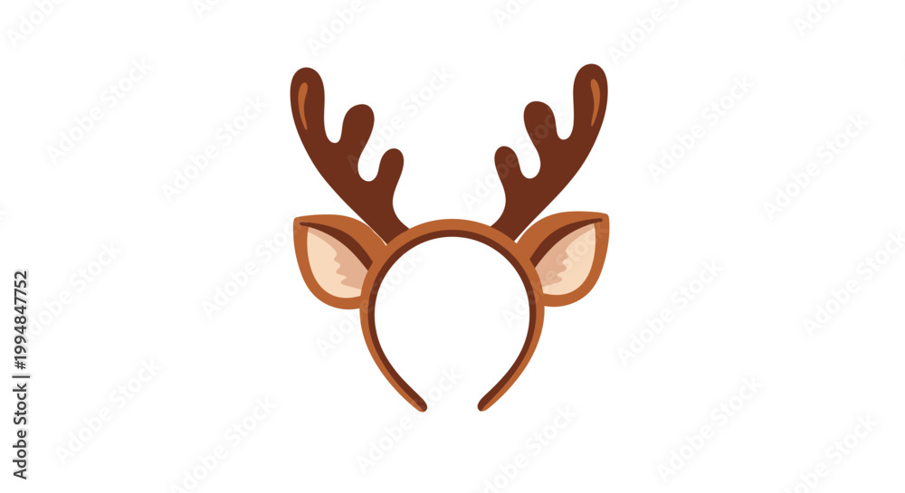 Obraz premium Fun holiday accessory featuring brown deer antlers and ears on a simple headband for festive christmas parties and events.