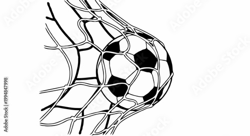 A Soccer Ball Hits the Net, a Goal!