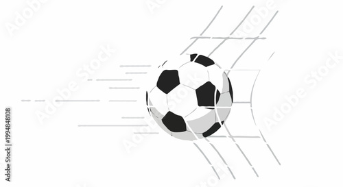 Soccer ball flying through the net, capturing the thrill of a goal