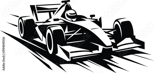 Formula Racing Car Speed Silhouette Vector Illustration High Performance Motorsport Design.