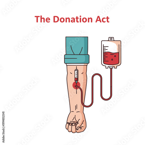 Blood Donation Medical Procedure Illustration.