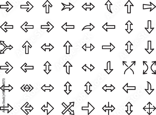 Collection of various arrow icons for user interface design