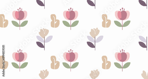 Abstract floral seamless pattern with pastel flowers for fabric textile wallpaper and fashion design