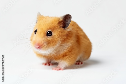 Hamster Explores a Bright Space on a Simple White Background During Daylight ...