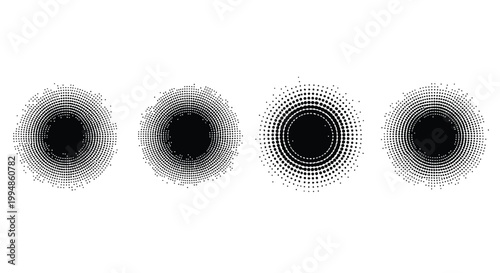 Abstract black and white waveforms a series of four geometric designs