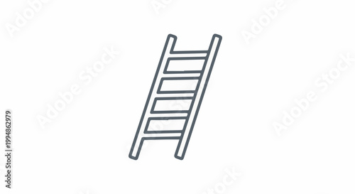 Simple line drawing of a leaning ladder with five rungs