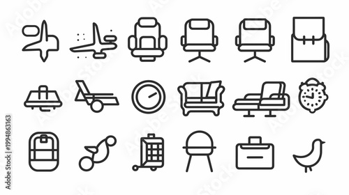 premium travel lounge seating and comfort vector illustration flat design