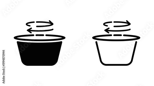 Washing machine icon swirling water effect substance illustration cleanliness refreshment domestic symbolic churning