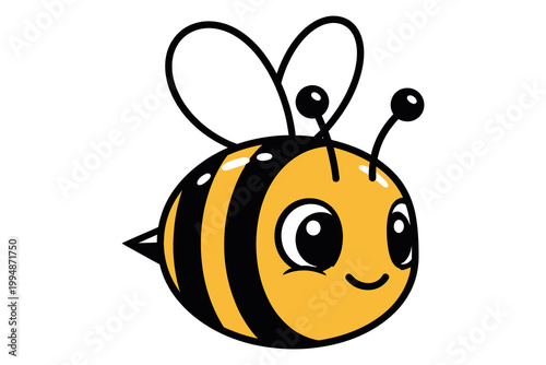 Cute cartoon bee illustration a friendly buzzing insect character