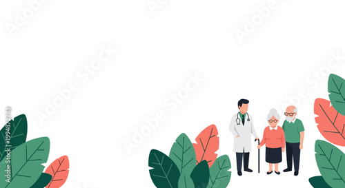 Doctor Assisting Elderly Couple Outdoor Healthcare Support