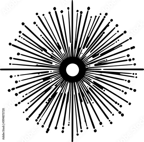 Abstract Burst Design: An intricate burst design radiates energy and visual interest, ideal for conveying concepts of dynamism, creativity, and explosive ideas.