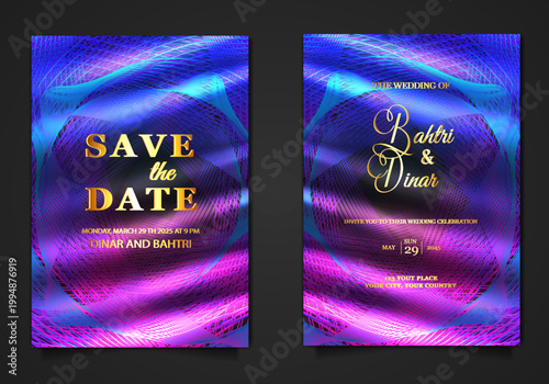 luxury Elegant wedding invitation design set