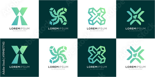 Konstfotografi Modern Letter X with Rise Arrow Logo Design Icons Collections