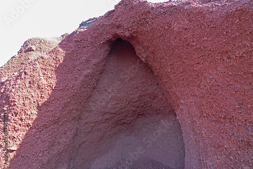 Cave in Timanfaya National park - volcanic landscape on Lanzarote, Spain