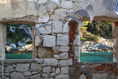 Traditional Mediterranean architecture and picturesque street in Lastovo, Croatia.