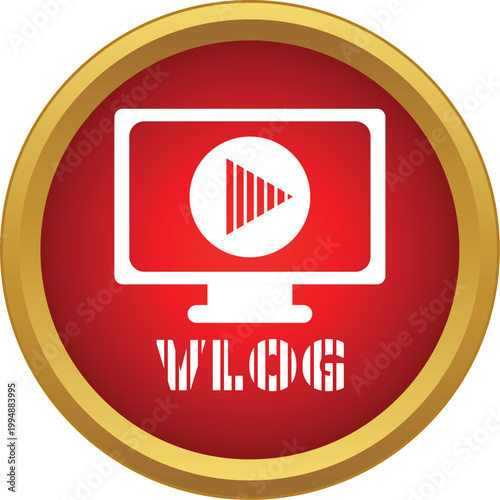 Vlog icon representing online video content creation and broadcasting