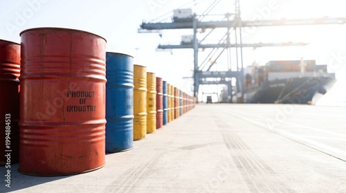 Renewable energy concept with wind turbines and solar panels on a green field. Sustainable power generation with clean energy technology under a clear blue sky.