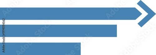 Horizontal Bar Levels Leading to Arrow Blue Priority Ranking Concept, Business Comparison and Directional Progress Illustration