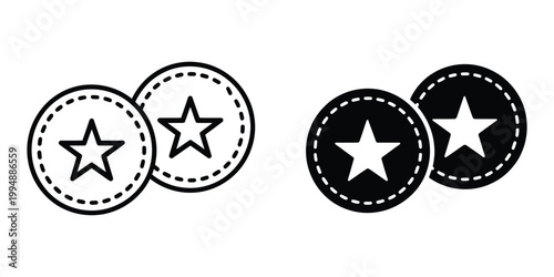 Earn point icon illustration, thin line vector, web design sign, reward and loyalty concept, points accumulation symbol for apps